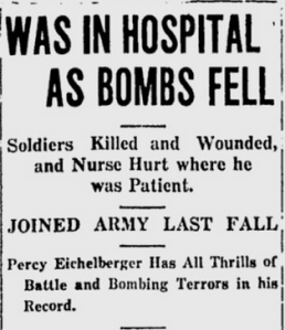 Front Page Headline, Gettysburg Times August 14, 1918. Google News Archive.